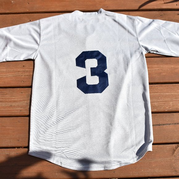 New York Other - New Babe Ruth New York Yankees Gray 3/4 Long Sleeve Baseball Jersey Adult Large